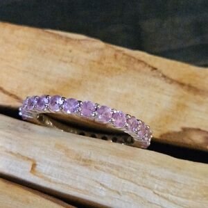 Vintage Sterling Silver Pink Gemstone Ring